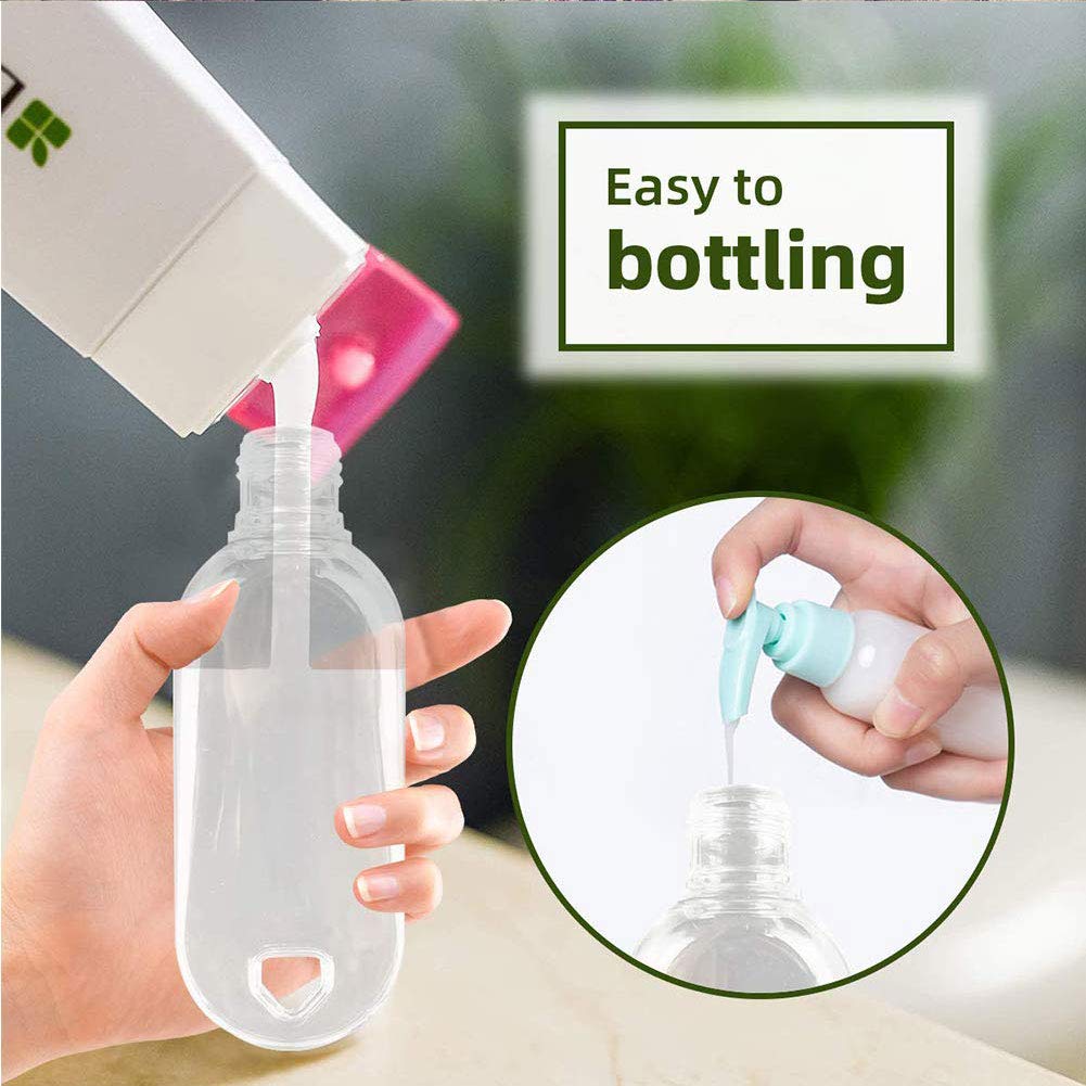 Hattie 50Pack Travel Plastic Clear Keychain Bottles 50Ml/2Oz Portable Leakproof Squeeze Small Bottles With Flip Cap Refillable E