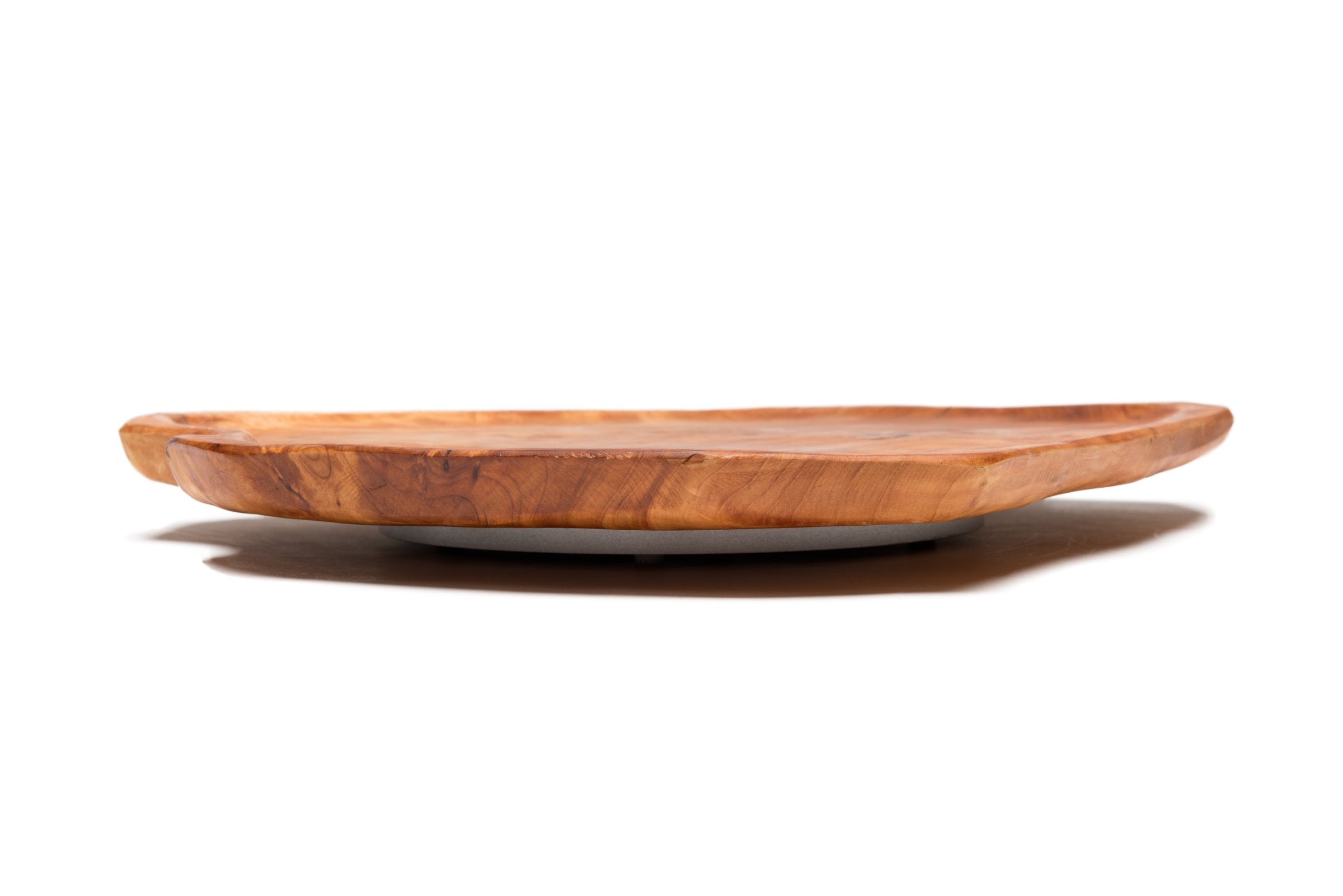 Driini Premium Handmade Root Wood Lazy Susan Turntable Organizer - Rustic Wooden Serving Platter Cheese Board (12'')