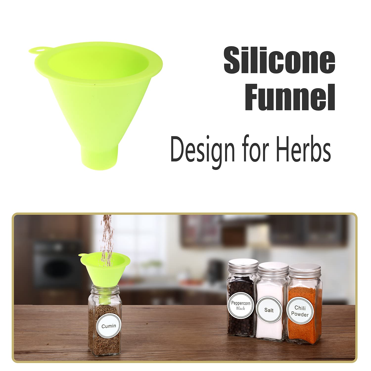 Swommoly 36 Glass Spice Jars With 806 White Spice Labels, Chalk Marker And Funnel Complete Set. Square Bottles 4 Oz Empty Spice