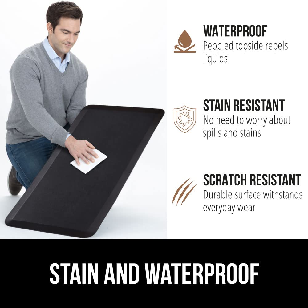 Gorilla Grip Anti Fatigue Cushioned Kitchen Floor Mats, Thick Ergonomic Standing Office Desk Mat, Waterproof Scratch Resistant P