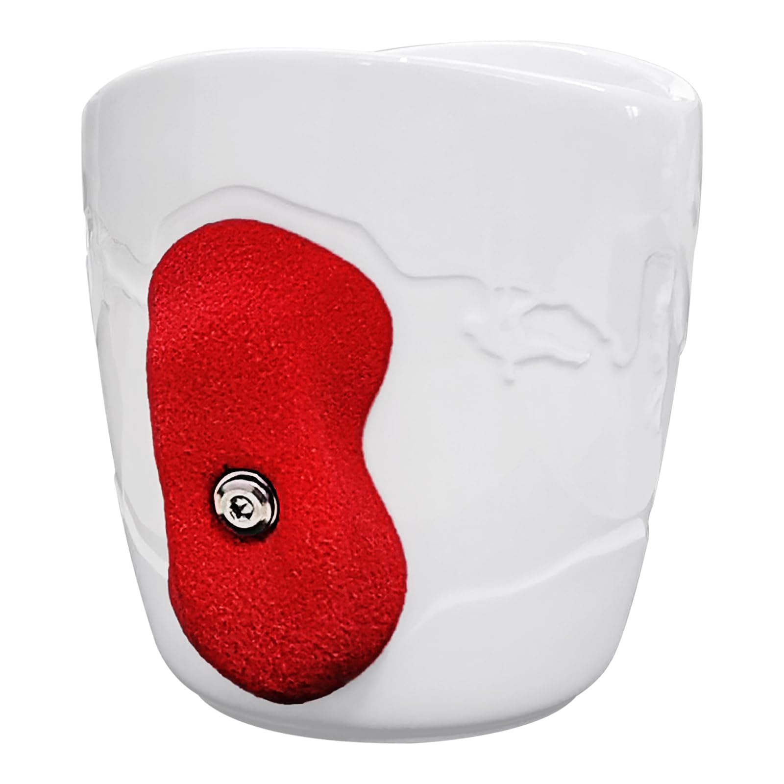 TWO STONES Rock Climbing Coffee Mug for Climber as Rock Climbing Gift for Climbers (White + Red)