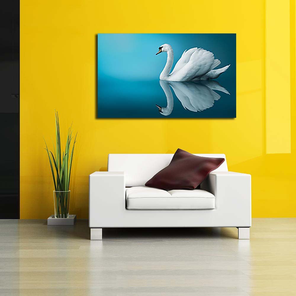 Pitaara Box Fantastic Swan | Peel & Stick Vinyl Wall Sticker for Bedroom & Living Room | 39.4 x 24 inch (100 x 61 cms)