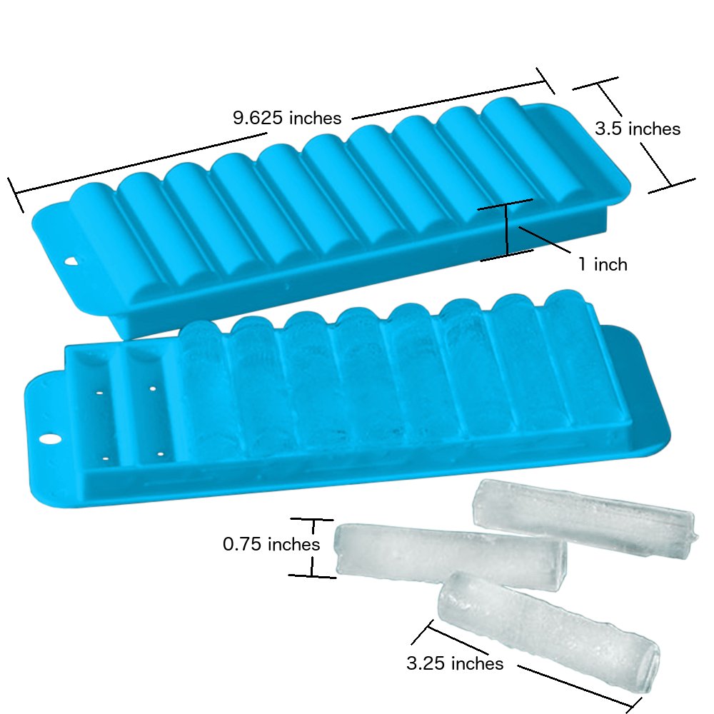 Good Old Values 4 Plastic Ice Tube Trays for Water Bottles - 2pc Set, Colorful, Model COMINHKPR31250