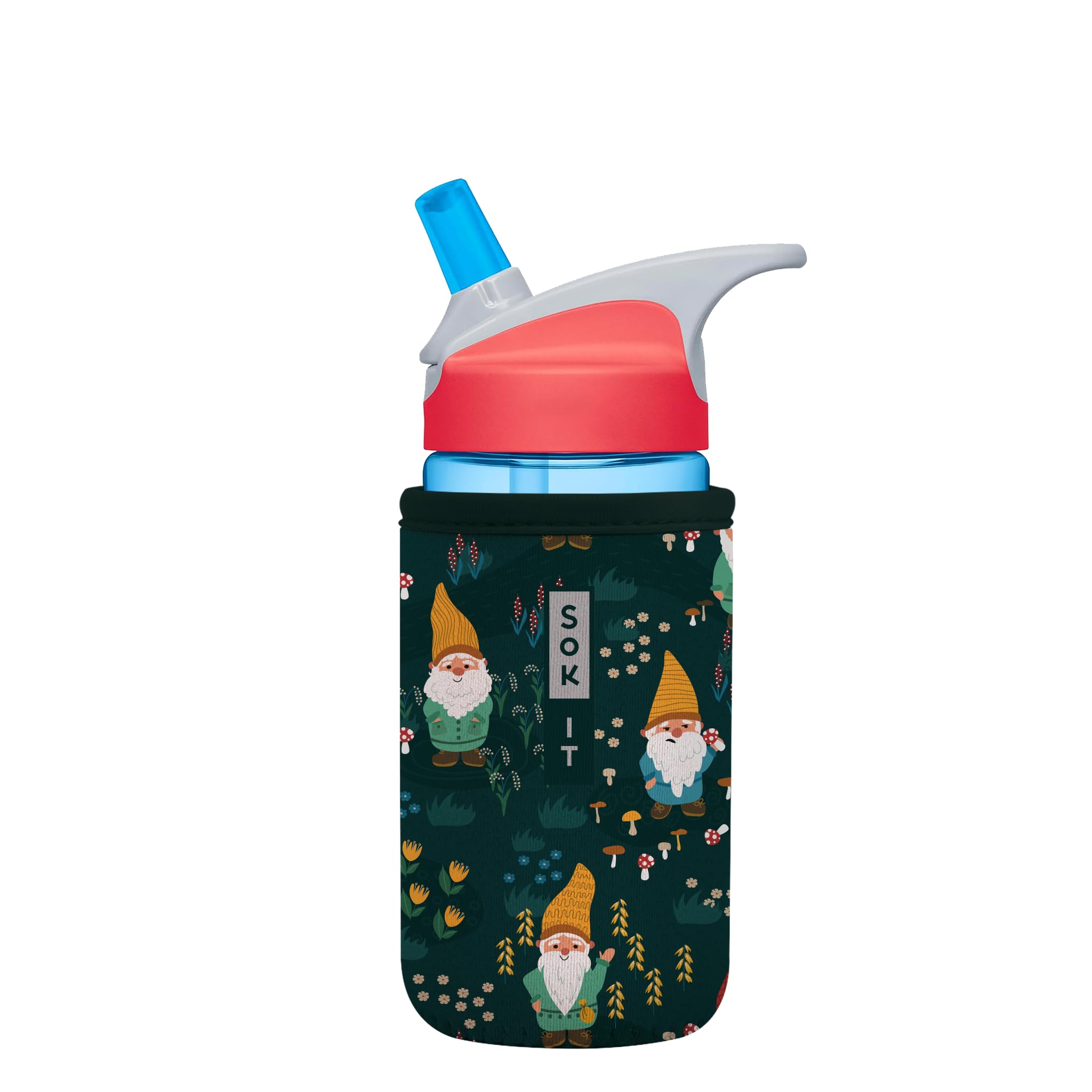 Sok It BotlSok Water Bottle Sleeve Insulated Neoprene Cover (Rollin with my Gnomies, Fits 12oz CamelBak or Nalgene)