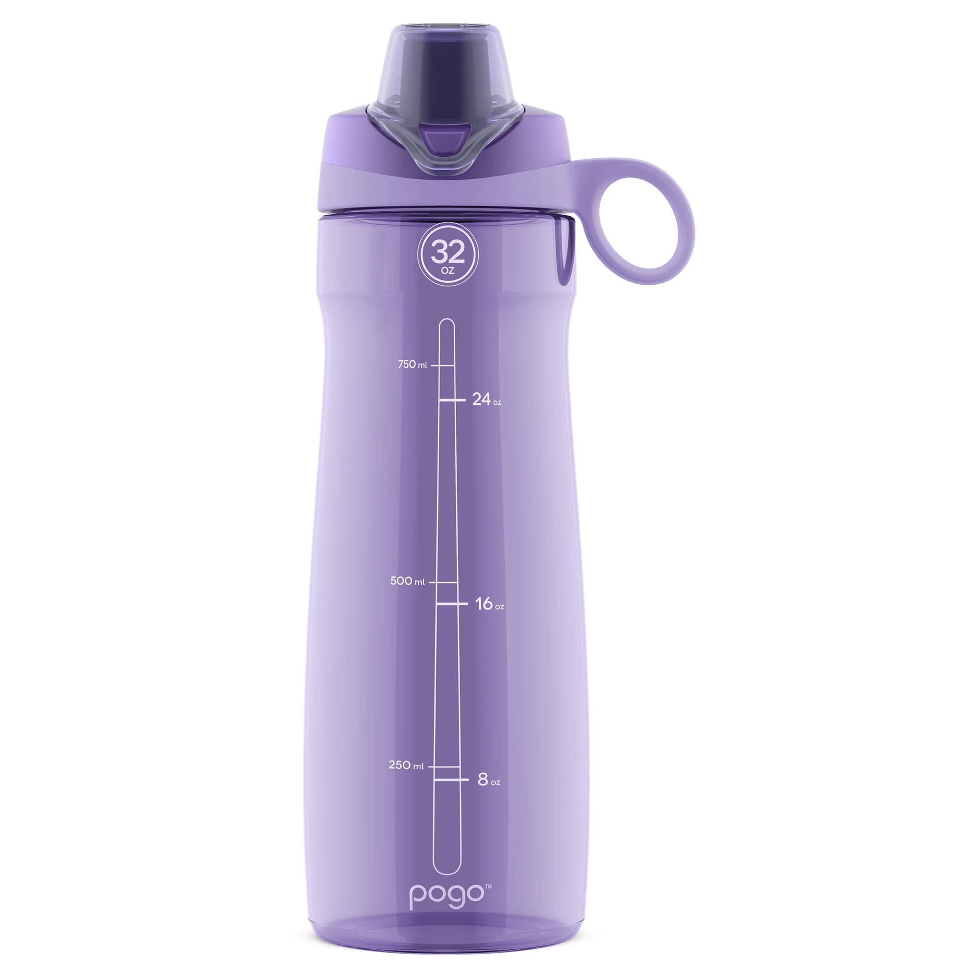 Pogo 18Oz Plastic Water Bottle With Chug Lid And Carry Handle, Reusable, Bpa Free, Dishwasher Safe, Perfect For Travel, School,