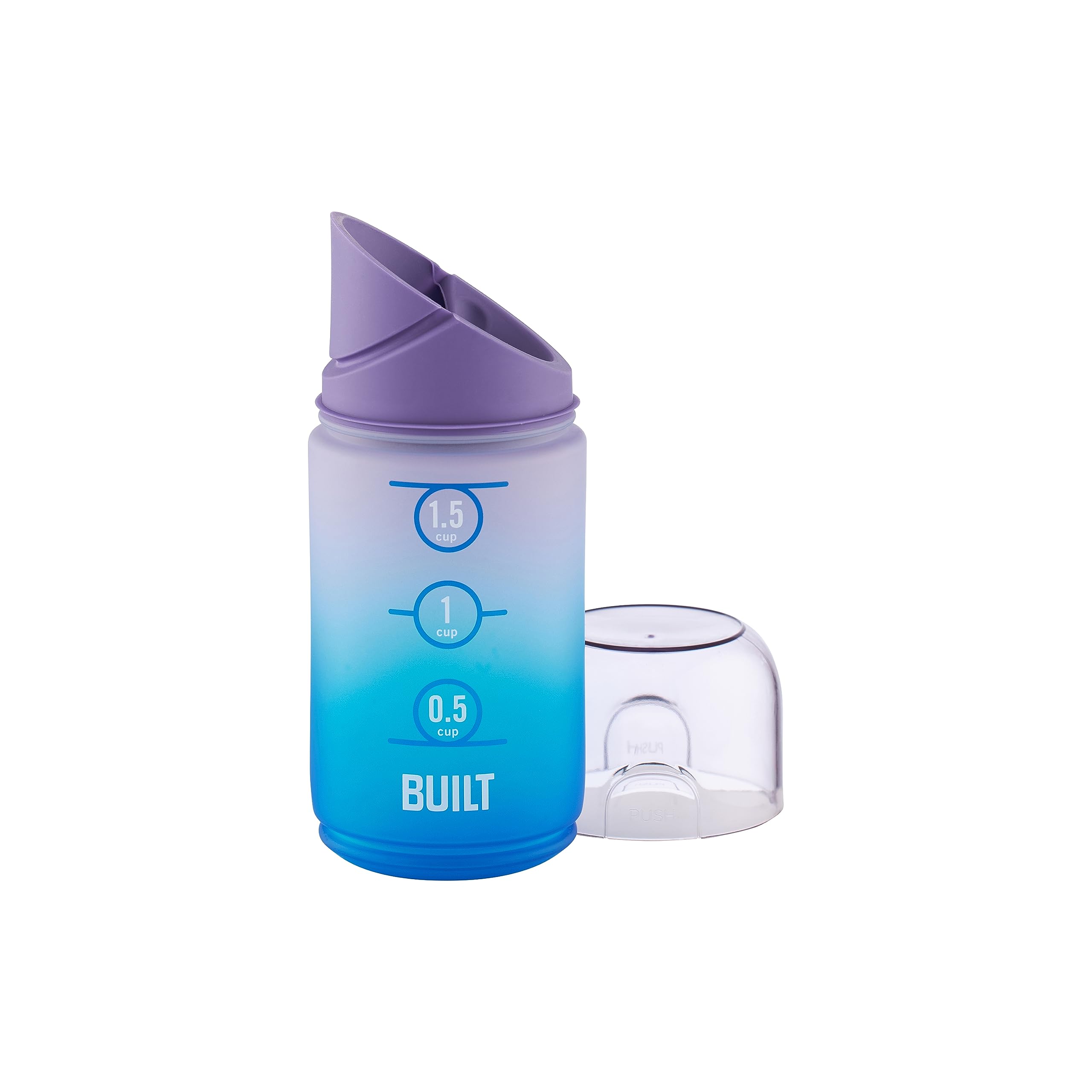 Built 12 Ounces Tidbit On The Go Snack Container With Lid And Pourer, Food And Snack Storage With Measure Marks, Wild Lavender