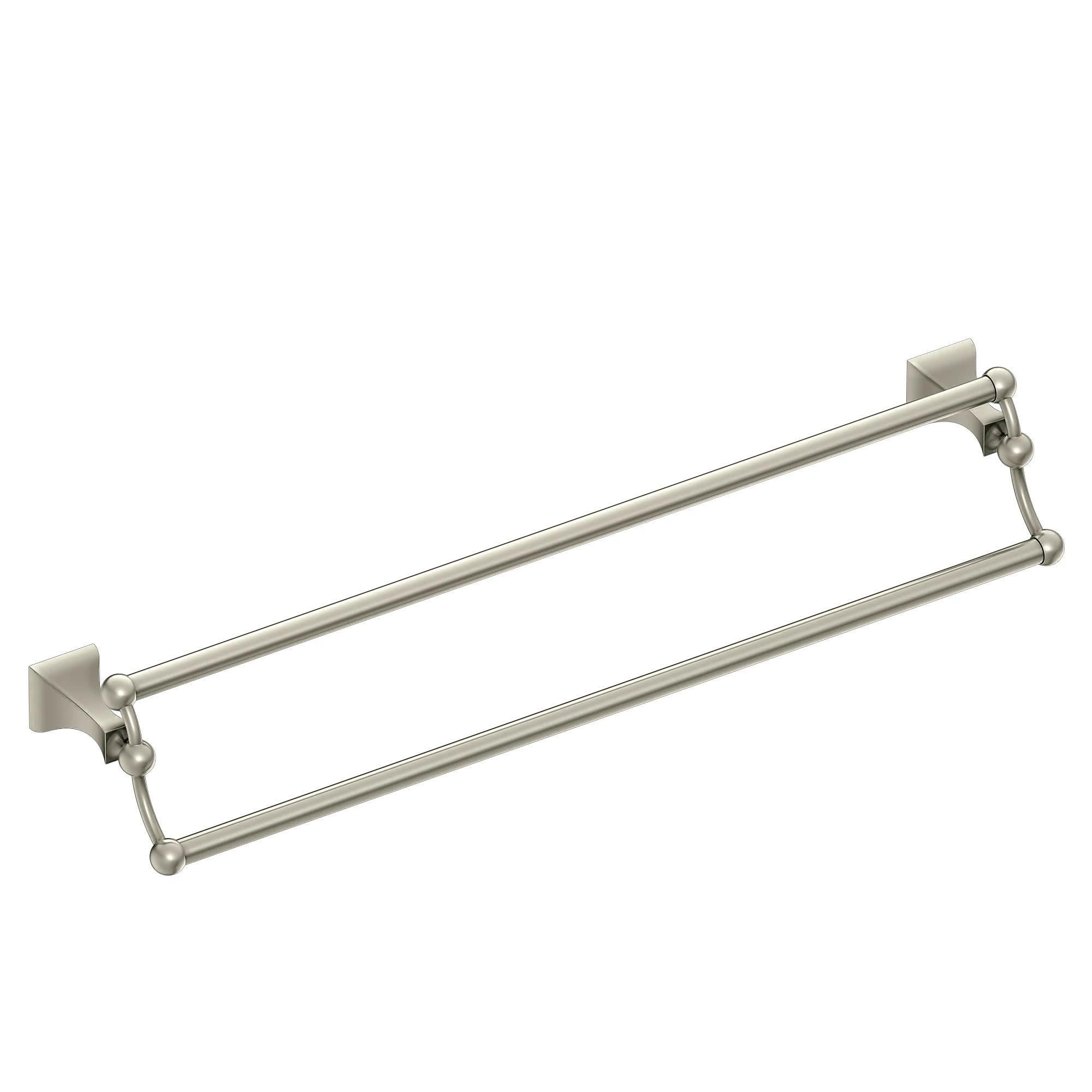 Moen Dn8322Bn Retreat 24-Inch Wall Mount Bathroom Double Towel Bar, Brushed Nickel