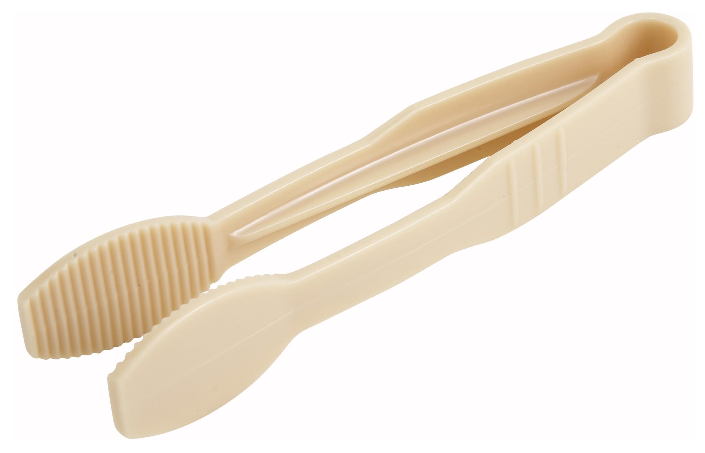 Winco 6 Heavy-Duty Flat Plastic Serving Tongs, Beige