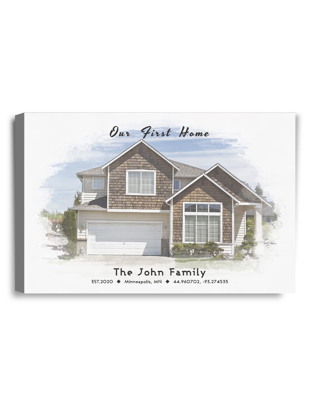 Ipic - Custom Watercolor House Portrait. Watercolor House Painting Personalized Housewarming Gift Custom Giclee Print Includes N