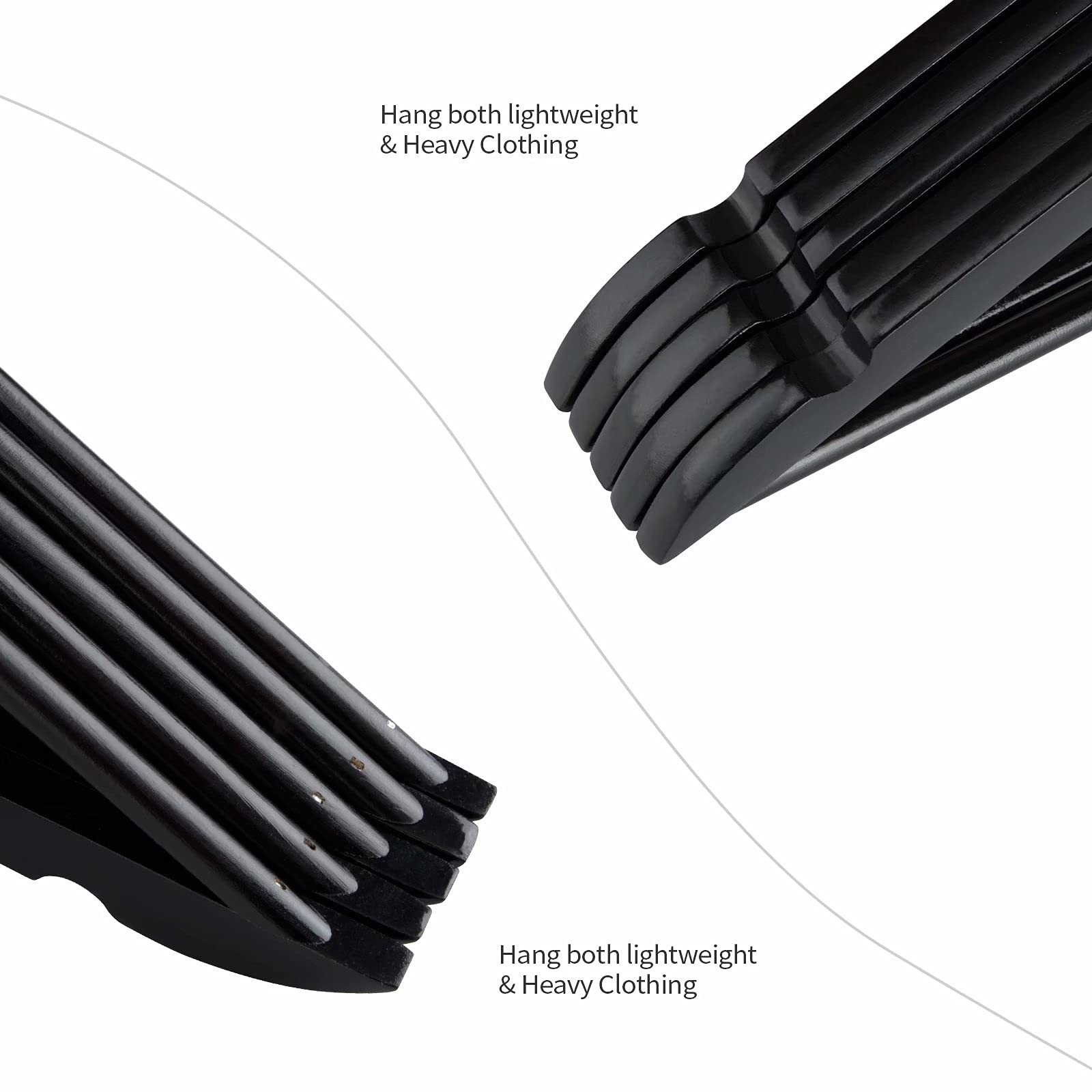 Elong Home Solid Wooden Hangers 30 Pack, Wood Suit Hangers With Extra Smooth Finish, Precisely Cut Notches & Chrome Swivel Hook,