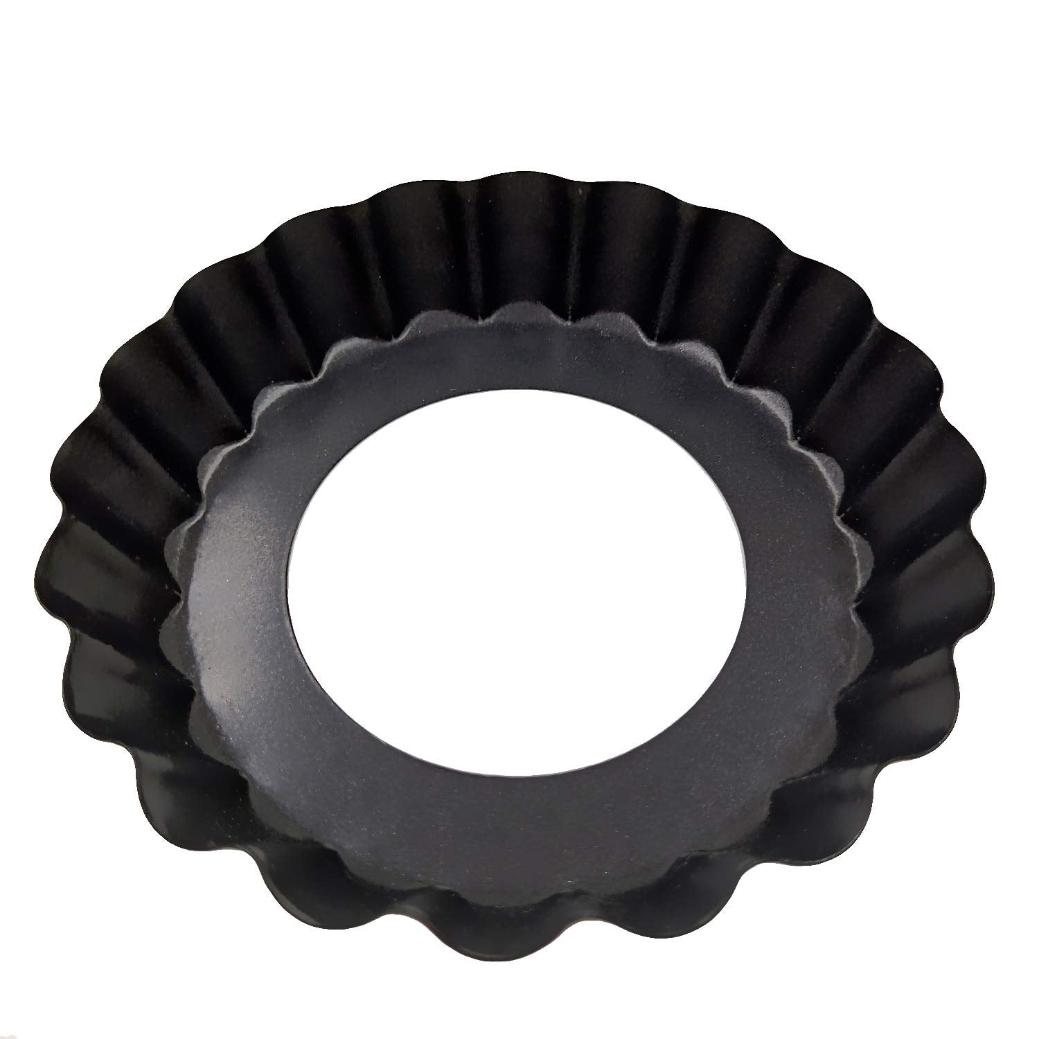 Sktaotao Quiche Pans,Mini Tart Pan With Removable Bottom,Non Stick Small Pie Tins For Baking,4 Inch,Set Of 6 Black