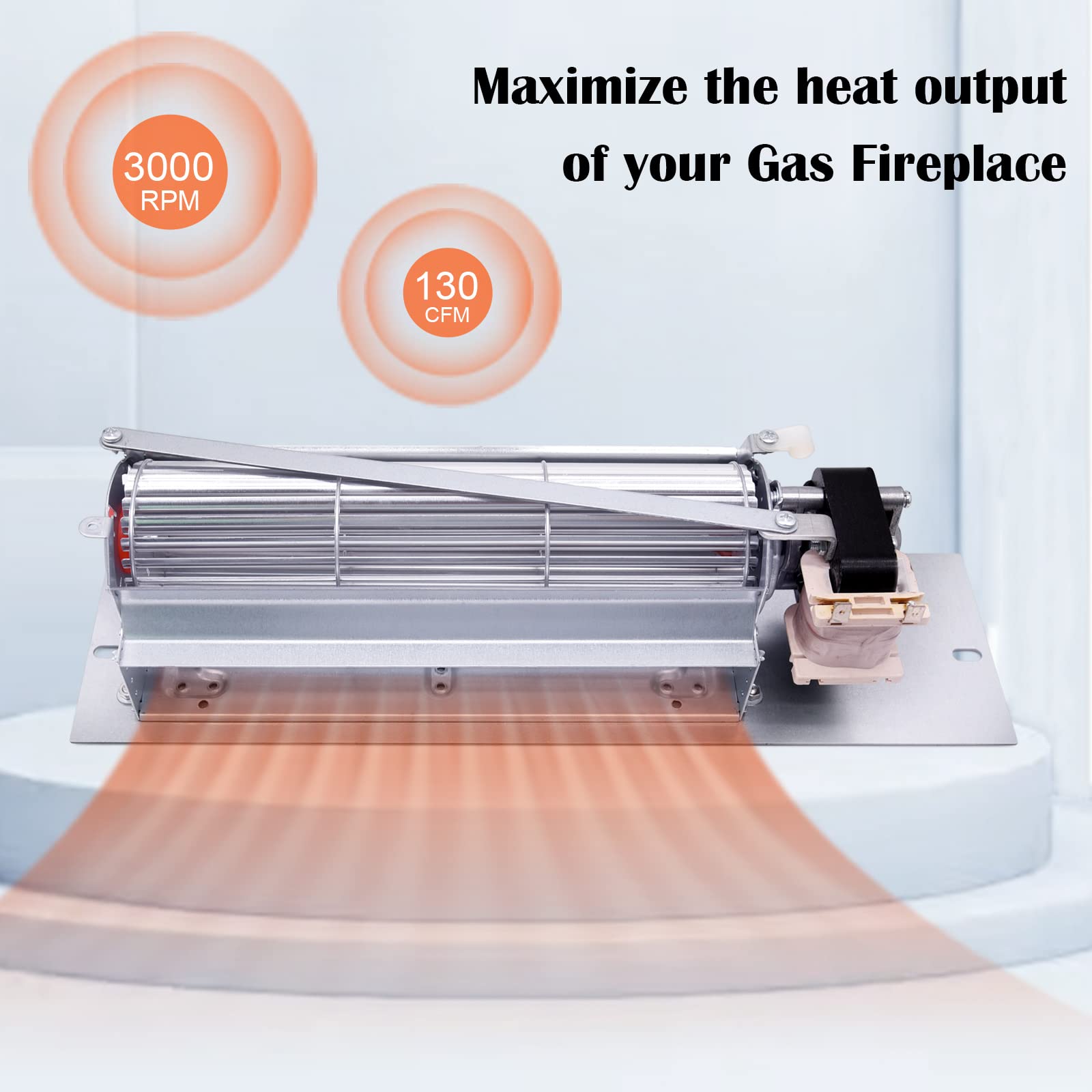 Hiorucet FK24 Fireplace Blower Fan Kit for Majestic, Monessen, Temco, Vermont Castings, Northern Flame, CFM, Rotom HBRB65 R7-RB6