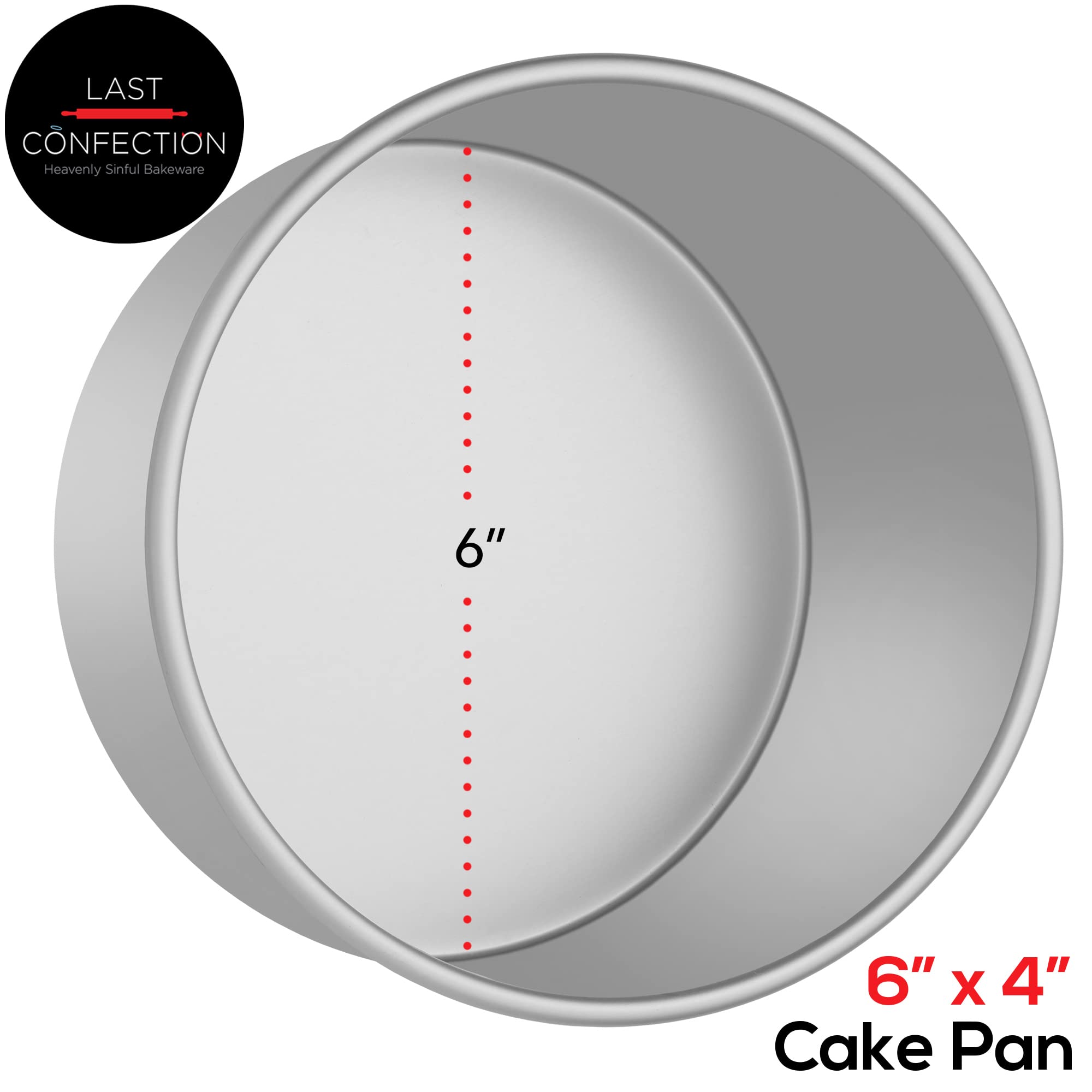 Last Confection 6'' X 4'' Aluminum Round Cake Pan - Professional Bakeware