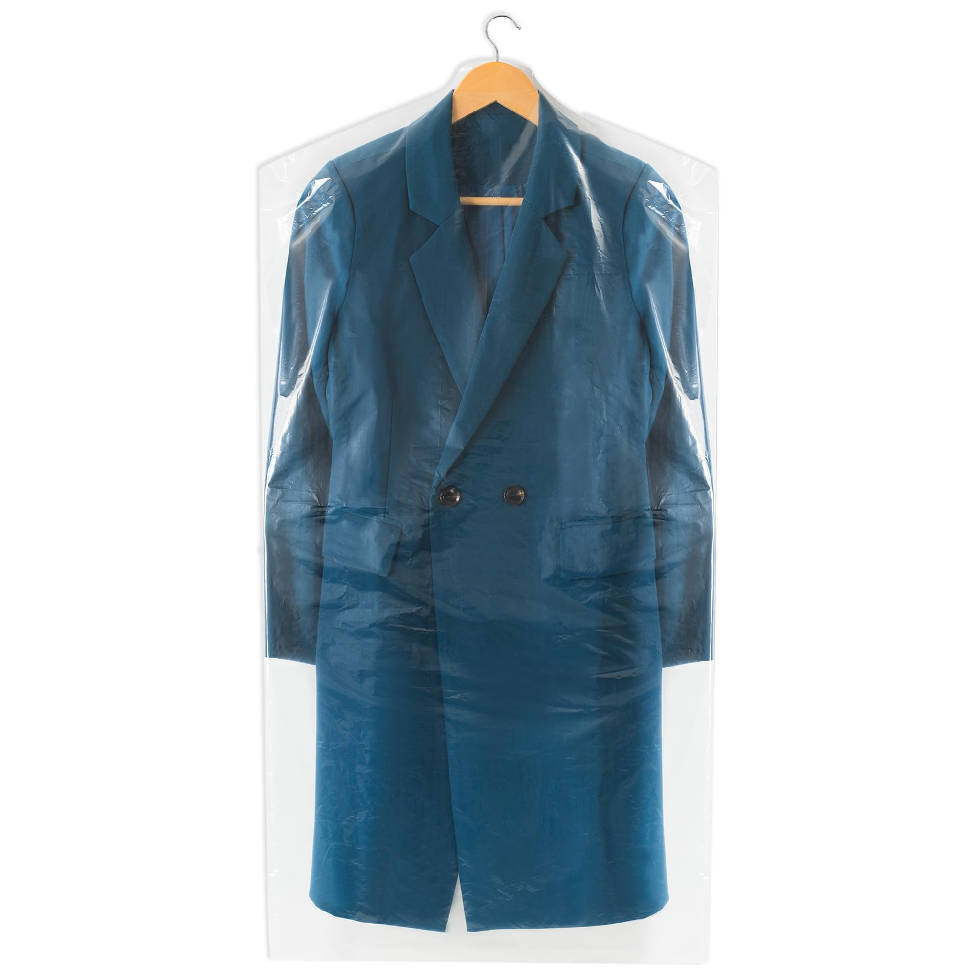 60-Pack Dry Cleaning Bags For Clothes 40-Inch Long - Clear Plastic Garment Bags For Hanging Clothes, Dry Cleaner Plastic Clothin