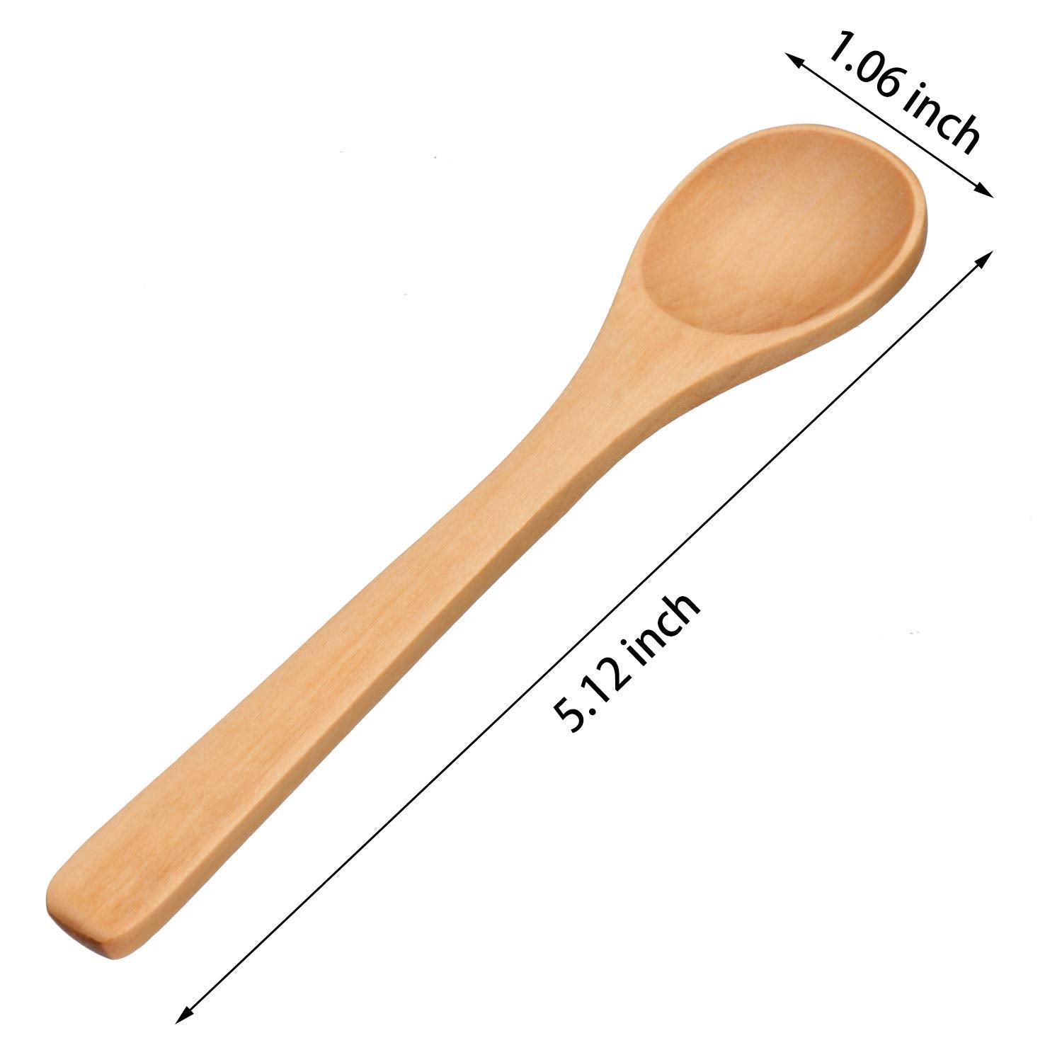 Boao Mini Wooden Spoon Set - 30 Pieces, 5.12'' Light Brown Serving Spoons for Soup, Honey, Coffee, and Tea