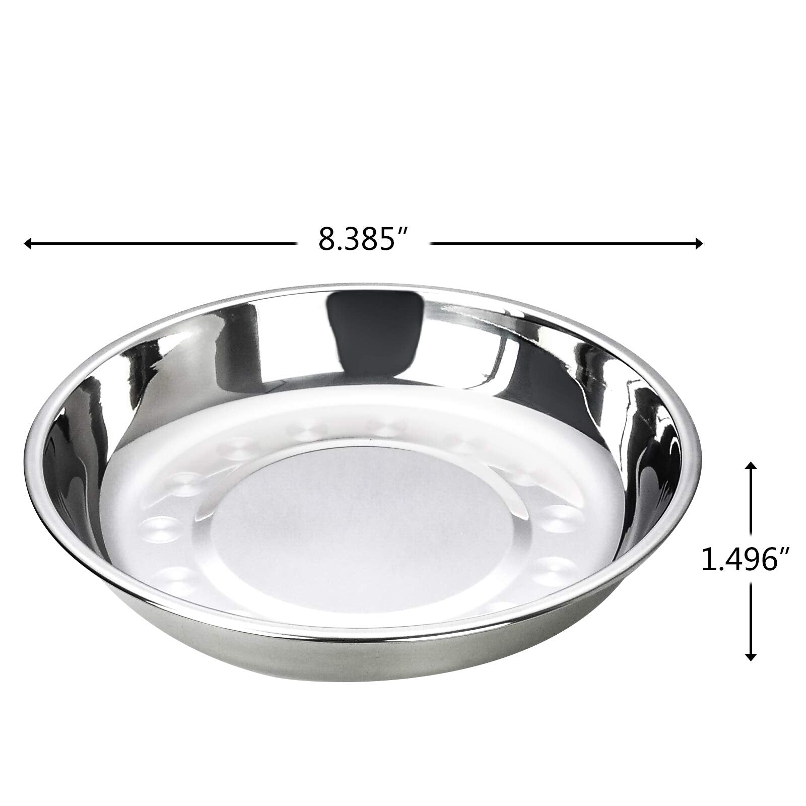 Dehouse 4-Piece Dinner Plates, Stainless Steel Metal Prep Plates