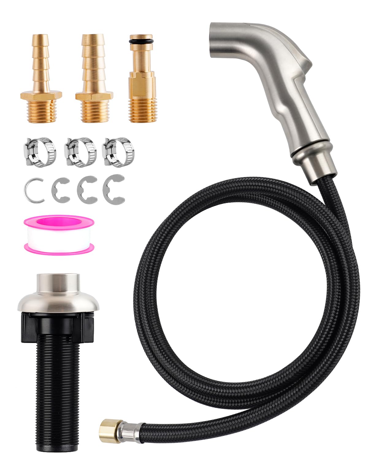 Kitchen Sink Faucet Sprayer Head Attachment Compatible With Moen Faucet Sprayer Replacement, Kitchen Sink Side Sprayer With Brai