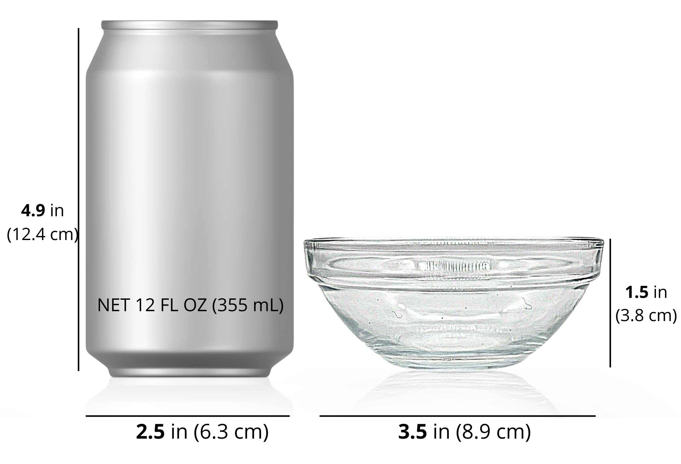 3.5 Inch Mini Meal Prep Bowls - Glass Ramekins Bowls | Stackable Clear Serving Bowls | Bowl for Salad  Dessert  Dips  Nut | Candy Dishes  Stackable and Dishwasher Safe | Kitchenware - Set of 6