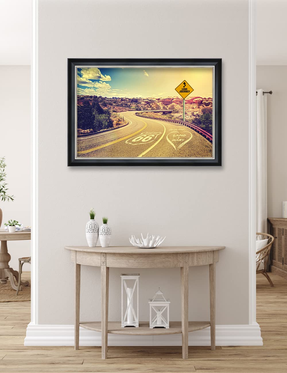 Ipic - Love Journey, Personalized Ideal Gift Custom Framed Wall Art With Names And Date, Giclee Prints With Solid Wood Frame, Un