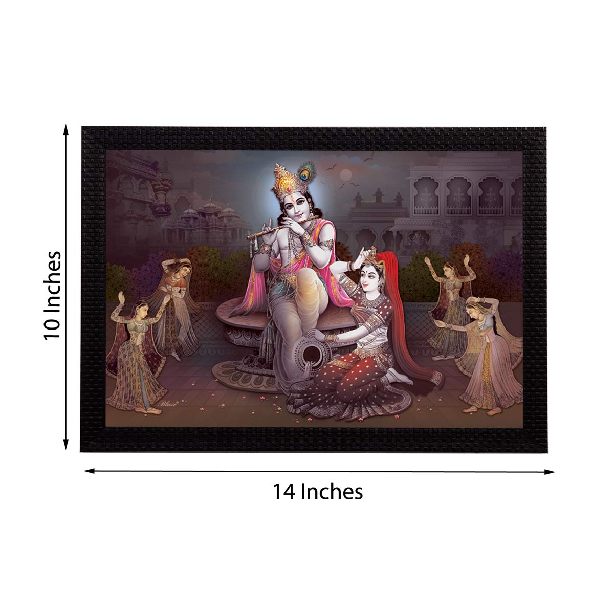 Ecraftindia Radha Krishna Satin Matt Texture Uv Art Painting (Synthetic Wood, 27.94 Cm X 35.56 Cm, Fpr2A6303)