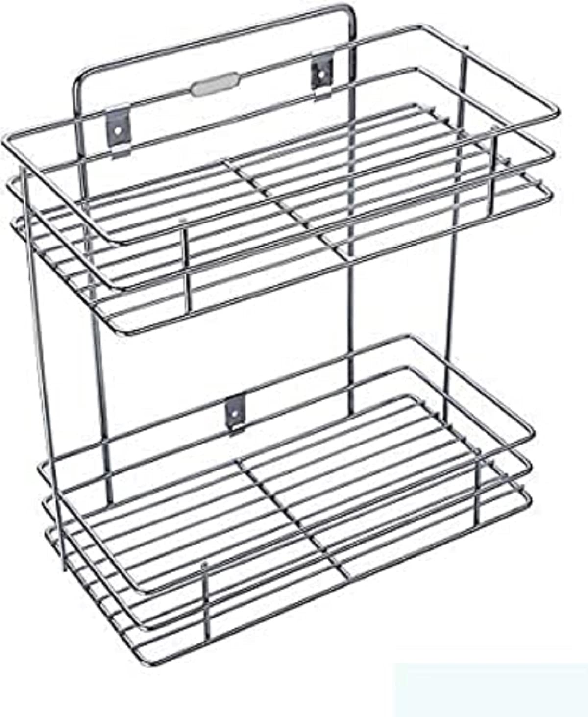 Dasndas Multipurpose Stainless Steel Storage Rack For Kitchen/Cutlery/Double Layer/Dish/Spice/Bathroom Shelves And Racks Steel, 