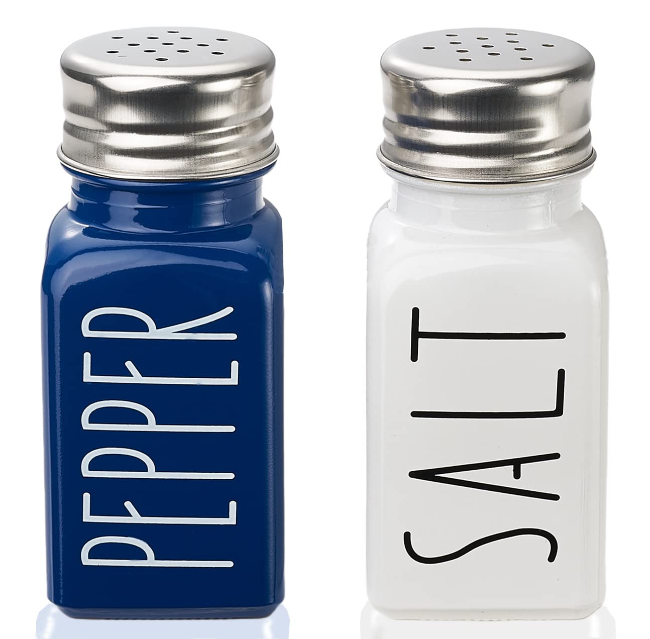 Farmhouse Salt And Pepper Shakers Set,Kitchen Decor,Glass Blue Salt And Pepper Shakers Set,Cute Salt Shaker,Gift For Women,Moder