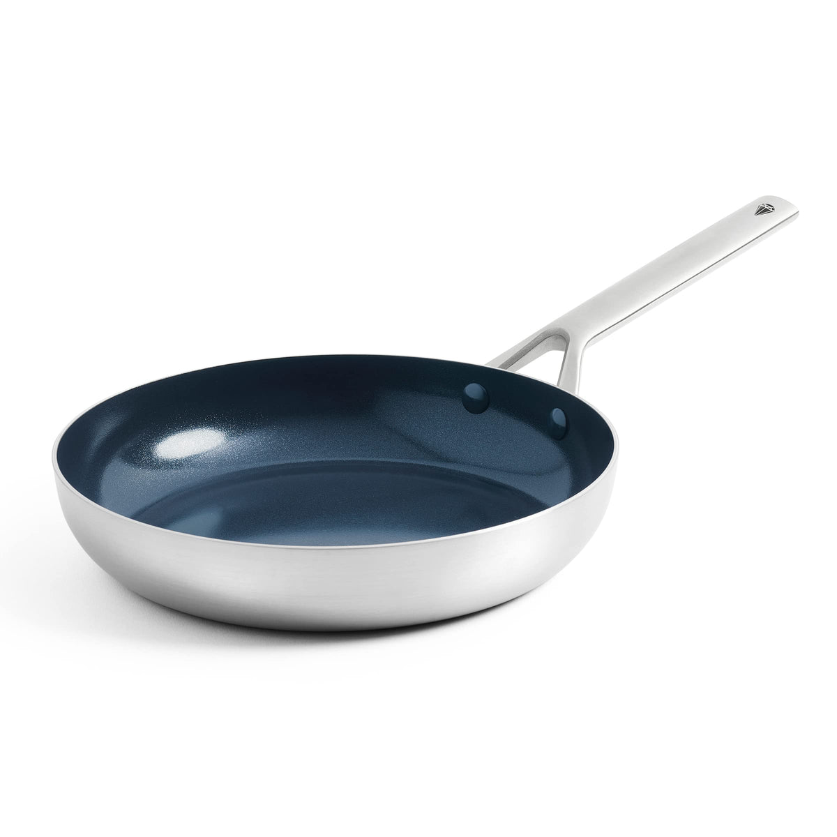 Blue Diamond Cookware Tri-Ply Stainless Steel Ceramic Nonstick, 9.5 Frying Pan Skillet, Pfas-Free, Multi Clad, Induction, Dish