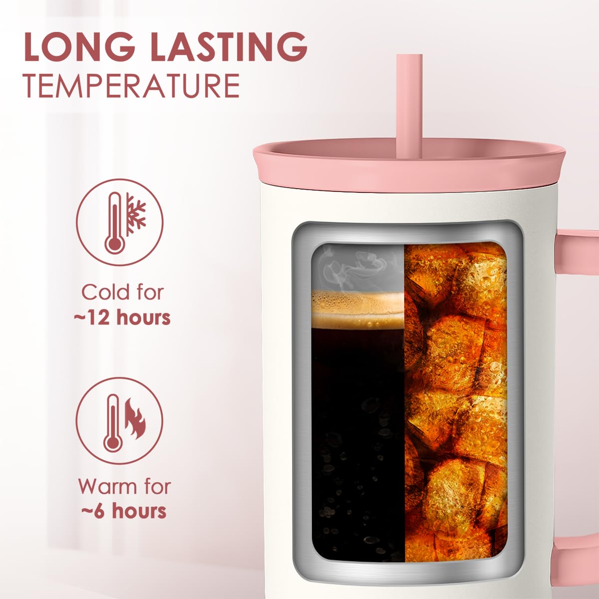 Gift for Mom from Daughter Son - Mama Insulated Stainless Steel Tumbler 40oz with Handle and Straw, Travel Coffee Mug for Mommy