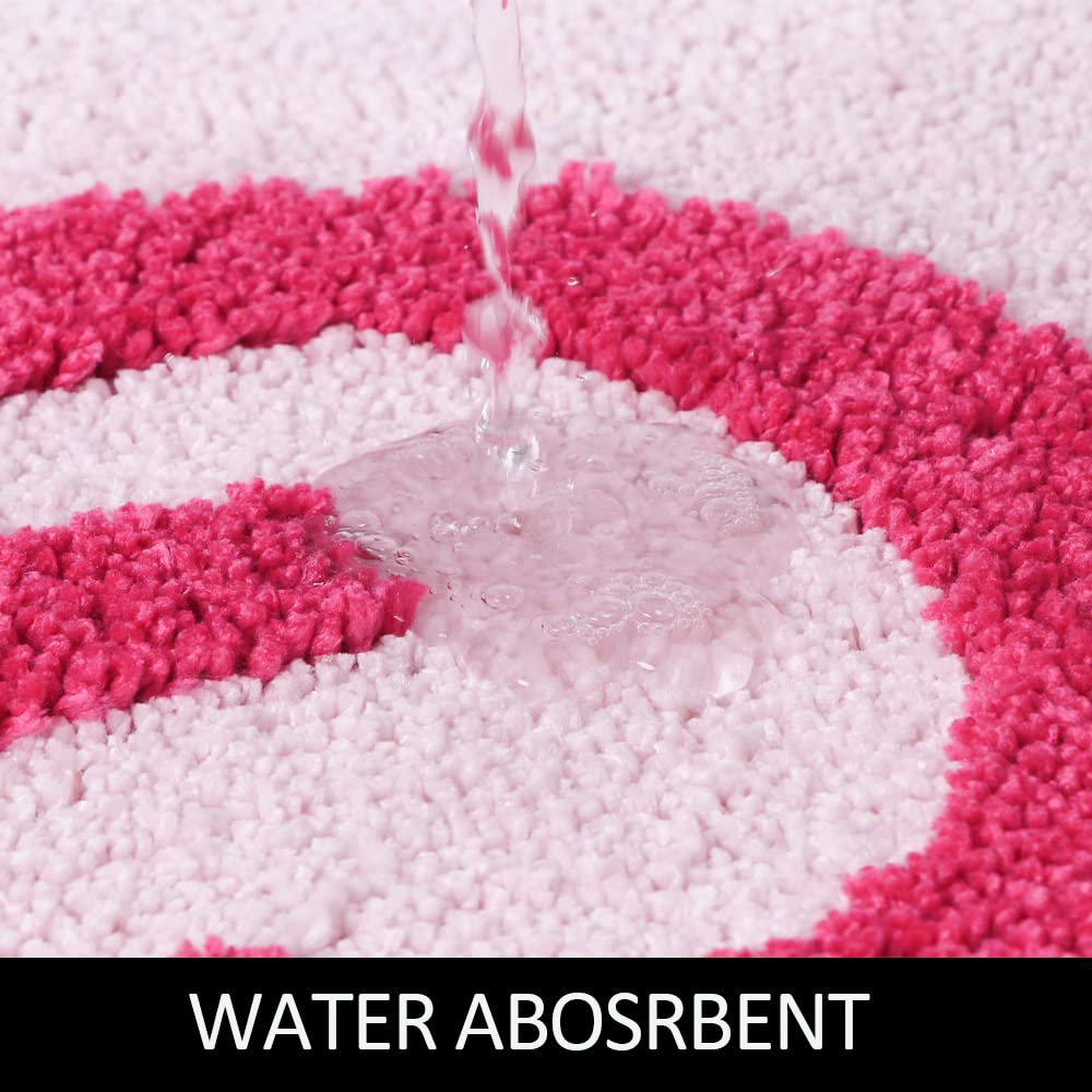 Boveu Get Naked Bath Mat Runner, 17 X 47 Inch Long Non Slip Absorbent Pink Bathroom Runner, Machine Washable Bath Rugs, Soft Nak