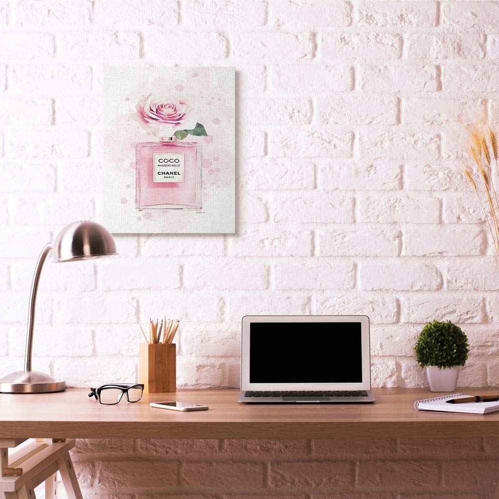 Stupell Industries Pink Flower Perfume Fashion Glam Design, Designed By Amanda Greenwood Wall Art, 24 X 1.5 X 30, Canvas