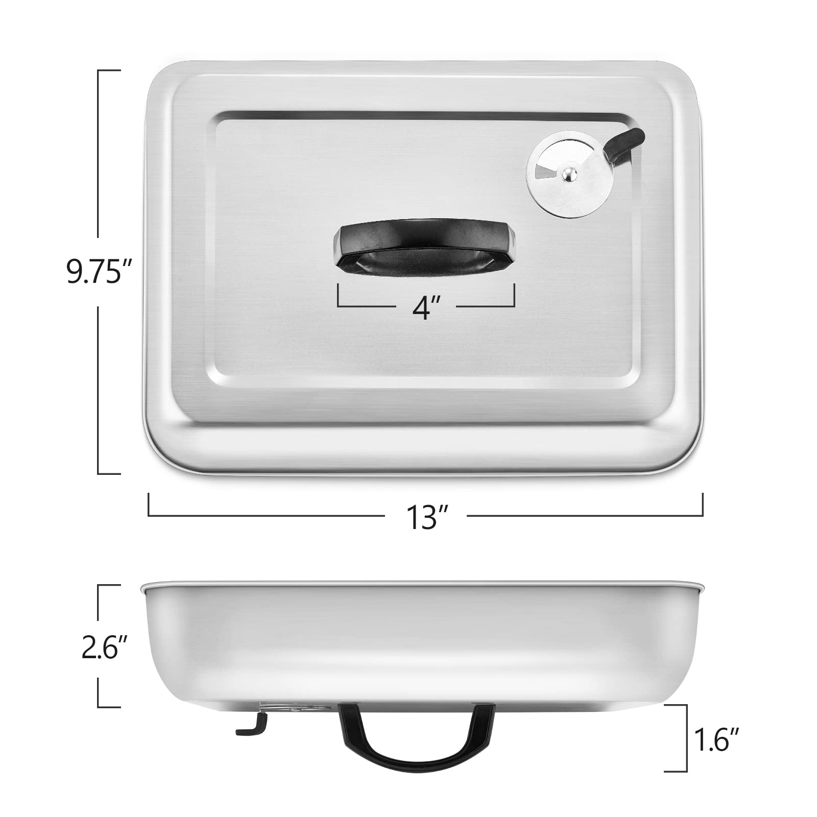 13X 9.75Inch Cheese Melting Domes, Hasteel Rectangular Basting Steam Cover For Flat Top Griddle Cooking Outdoor & Indoor, Heavy
