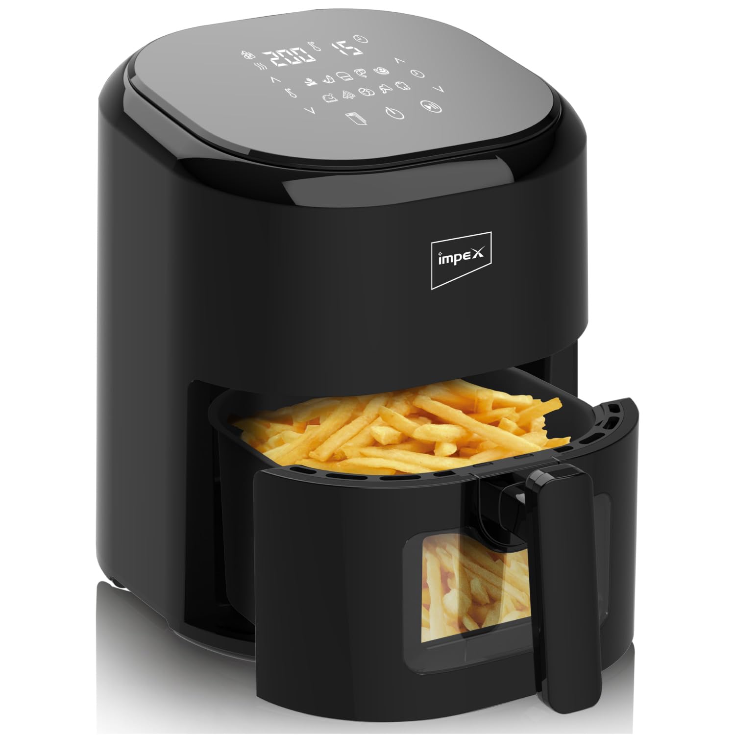 Impex Digital Air Fryer 10 In 1 Airfryer With Transparent Window 1200 W 90% Less Oil Instant Electric Air Fryer For Home Auto Cu