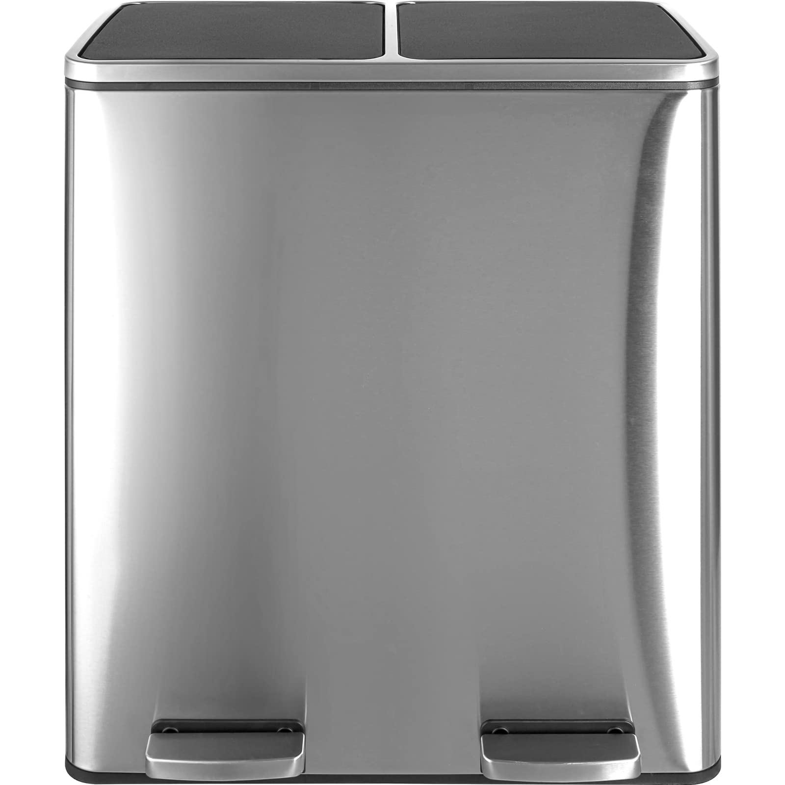 Athlike 60L(16 Gal) Dual Trash Can, Stainless Steel Kitchen Garbage Can, Double Compartment Classified Rubbish Bin, Recycle Dust