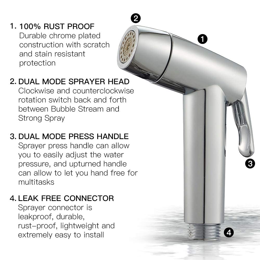 Houtingmaan Kitchen Side Sprayer,Dual Function Kitchen Sink Sprayer With Adjustable Flow Controller,Kitchen Faucet Sprayer Repla