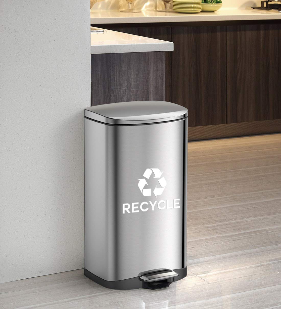 Ignixia Recycle Symbol Sticker Decal To Organize Trash Cans/Garbage Containers, Recycle Sign Decal Plotter Cut Vinyl Outdoor Rec