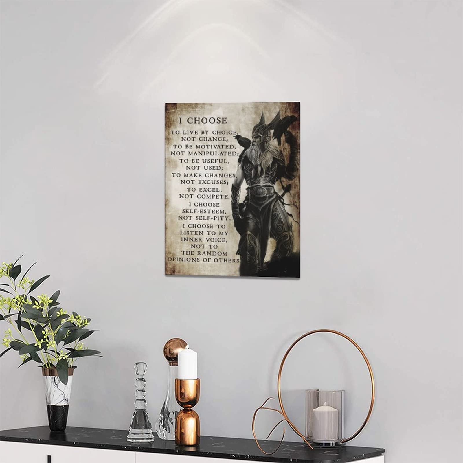 Viking Warrior Wall Art Viking Samurai Picture Wall Decor I Choose To Live By Choice Inspirational Quotes Canvas Painting Prints