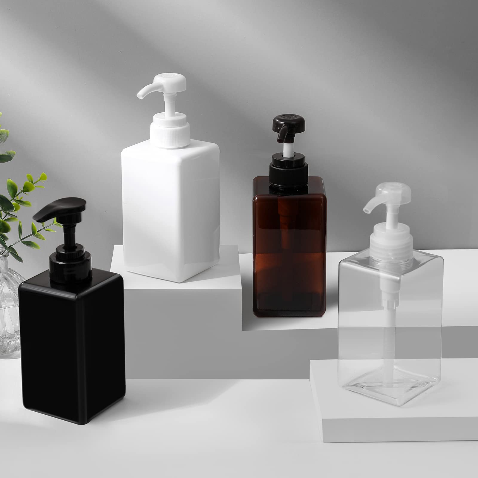 15 Oz Hand Soap Dispenser, Plastic Pump Bottles Refillable Empty Lotion Dispenser Liquid Container For Bathroom Kitchen College