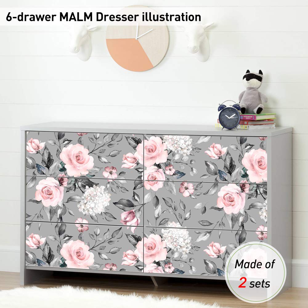 Self-Adhesive Dresser Sticker, Peel And Stick Furniture Stickers/Decals, Removable Furniture Skin (008, Malm)
