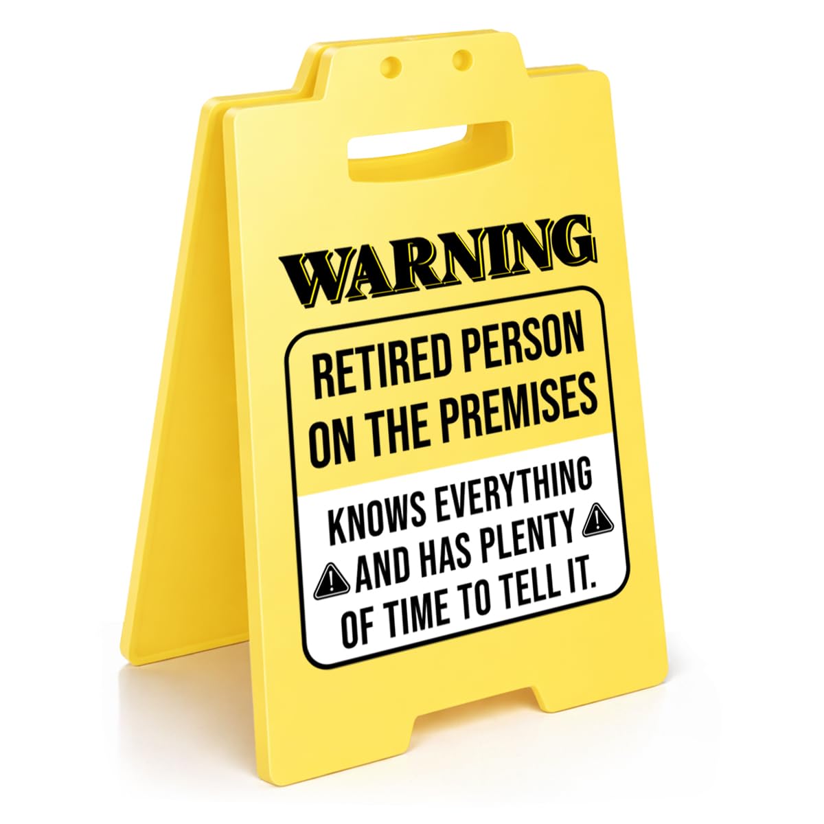 Funny Desk Sign Retirement Gifts for Women Men Coworkers Boss - Retired Person on the Premises Sign Home Office Retirement Decor