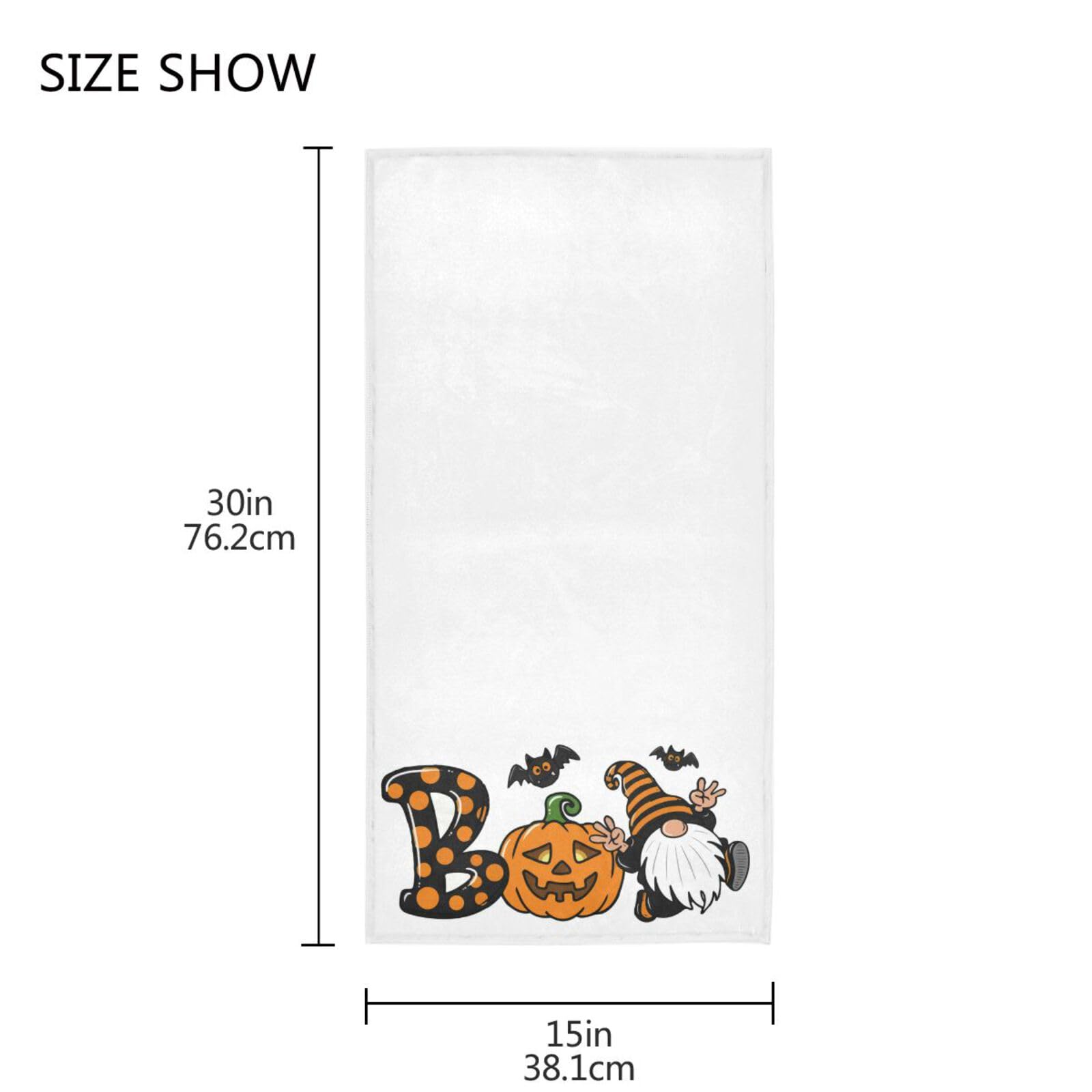 Vdsrup Halloween Bat Hand Towels Gnome Face Towel Soft Thin Guest Towel Portable Kitchen Tea Towels Dish Washcloths Bath Decorat