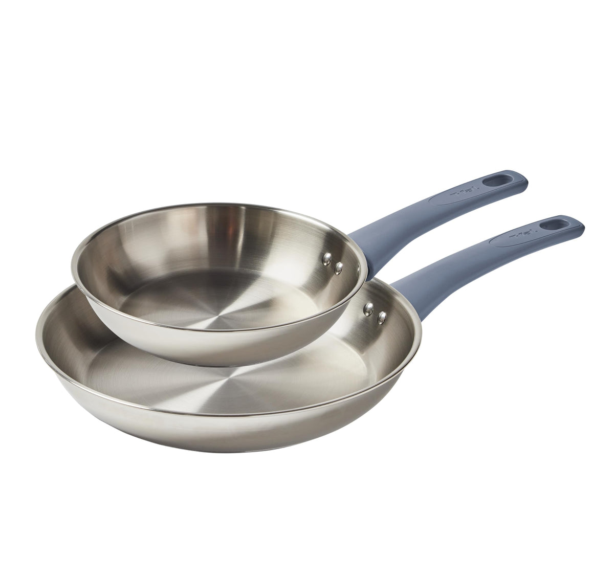 T-fal Essentials Stainless Steel Fry Pan Set 2 Piece, 8'' and 10.5'', Induction Compatible Oven Safe 350F, Pots and Pans Set, Co