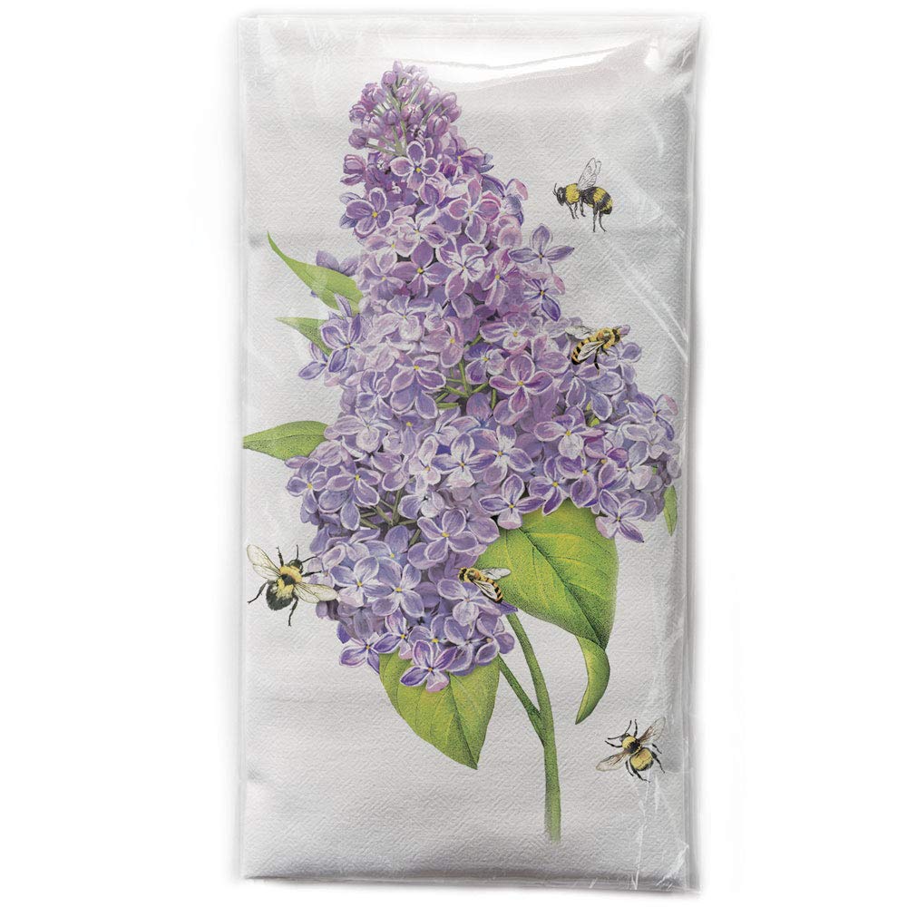 Mary Lake-Thompson Lilac And Bees Cotton Flour Sack Dish Towel