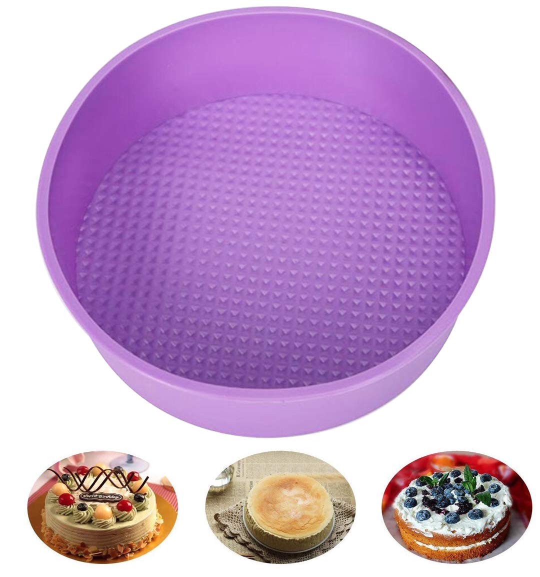 Baking Silicone 10-Inch Round Cake Pan Baking Mold, Bpa Free, Non-Stick European-Grade Silicone, 2.16-Inches Deep