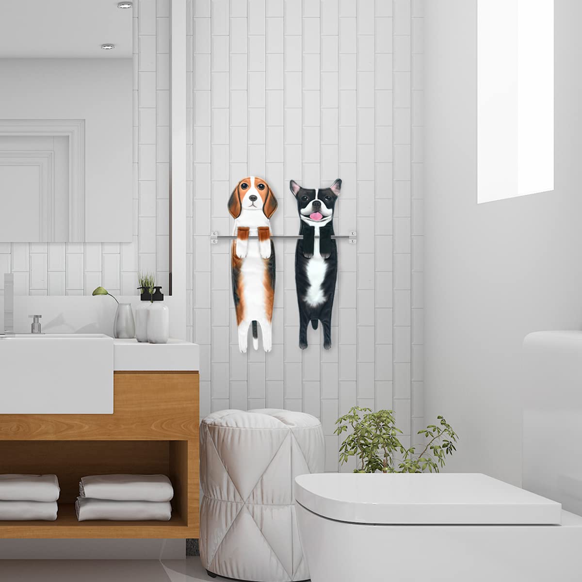 Poshgrand Beagle Funny Hand Towels For Bathroom Kitchen Decor Dog Towel Decorative Hanging Washcloths Face Towels Super Absorben