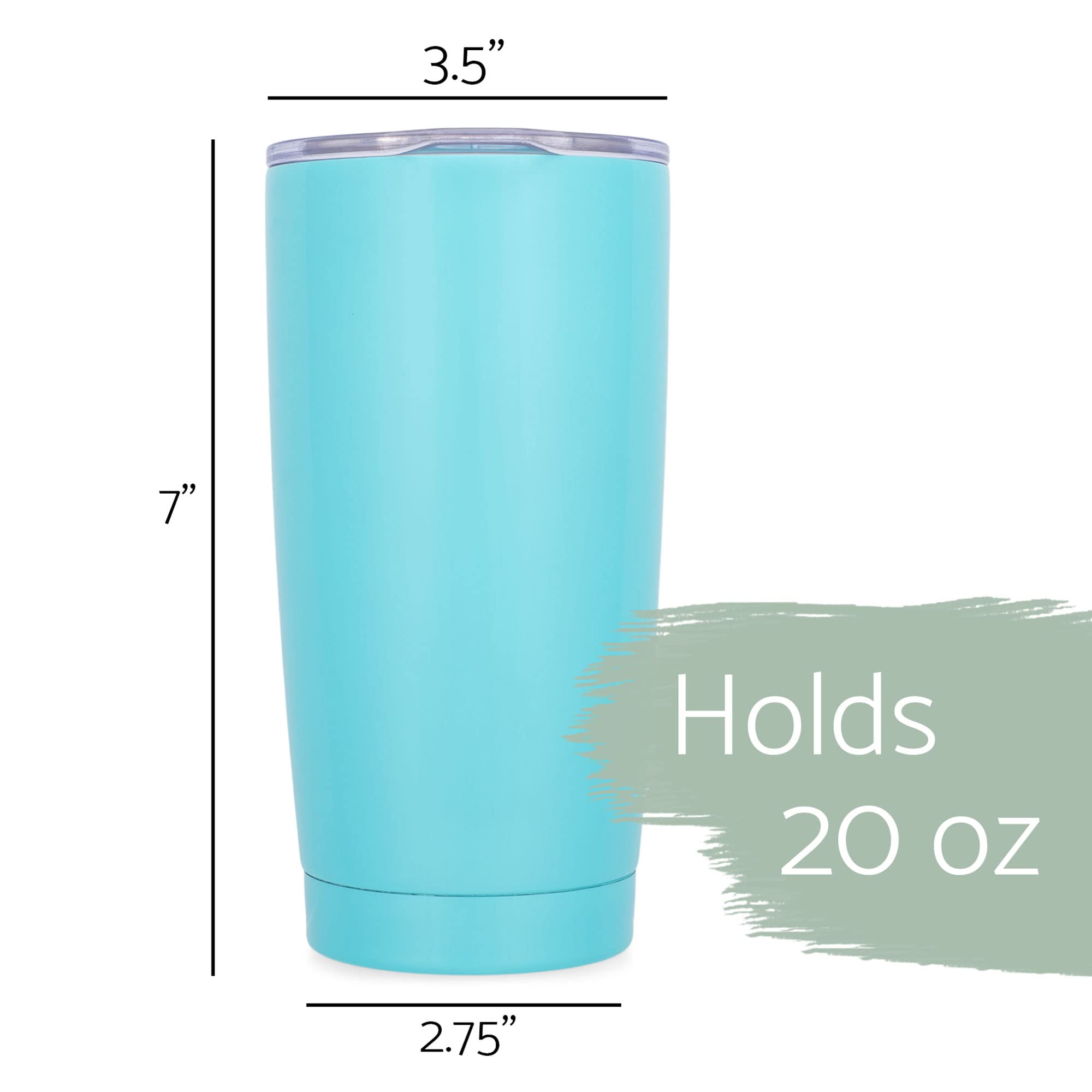 Elanze Designs Best Babysitter Ever Teal 20 Ounce Stainless Steel Travel Tumbler Mug Lid
