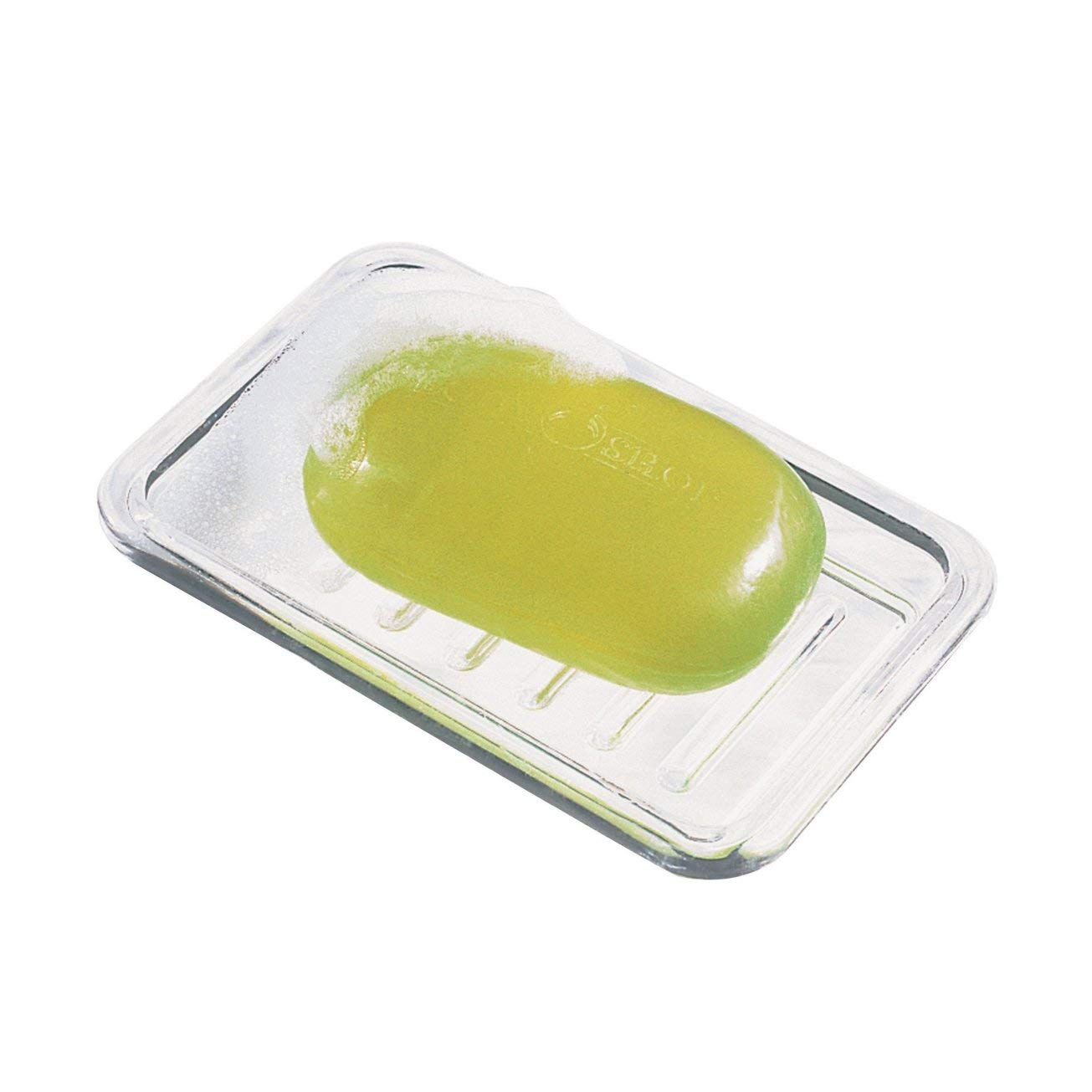 Idesign Royal Plastic Rectangular Soap Saver, Bar Holder Tray For Bathroom Counter, Shower, Kitchen, 3.5 X 5.25, Clear