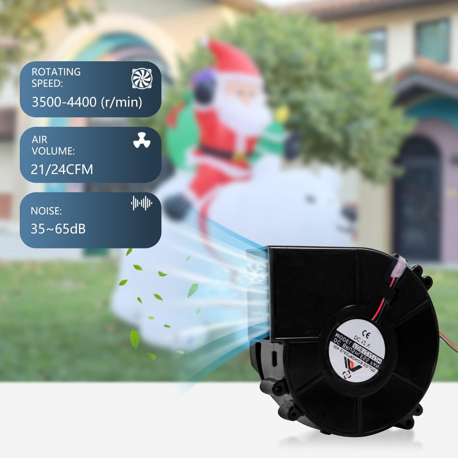 Set of 2 Inflatable Replacement Fan Blower 12V 1.2 A Mini Air Blower with 6 LEDs for Christmas Inflatables Costume,Inflatable Fa