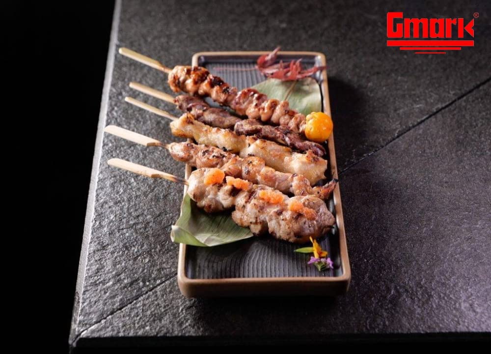 Gmark Bamboo Paddle Skewers 10'' 100Pc/Bag, Kabob Skewers, Bbq Skewers For Outdoor Grilling Gm1074