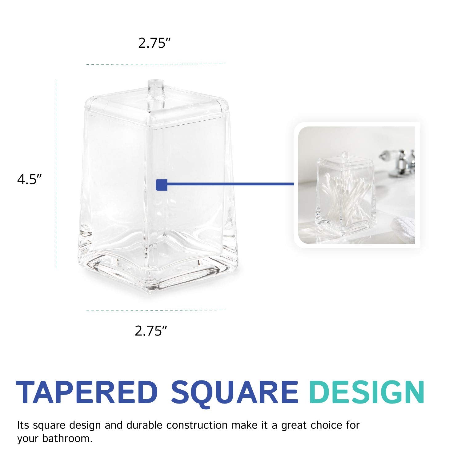 Huang Acrylic Square Tapered Accessory Set (Swab Box)