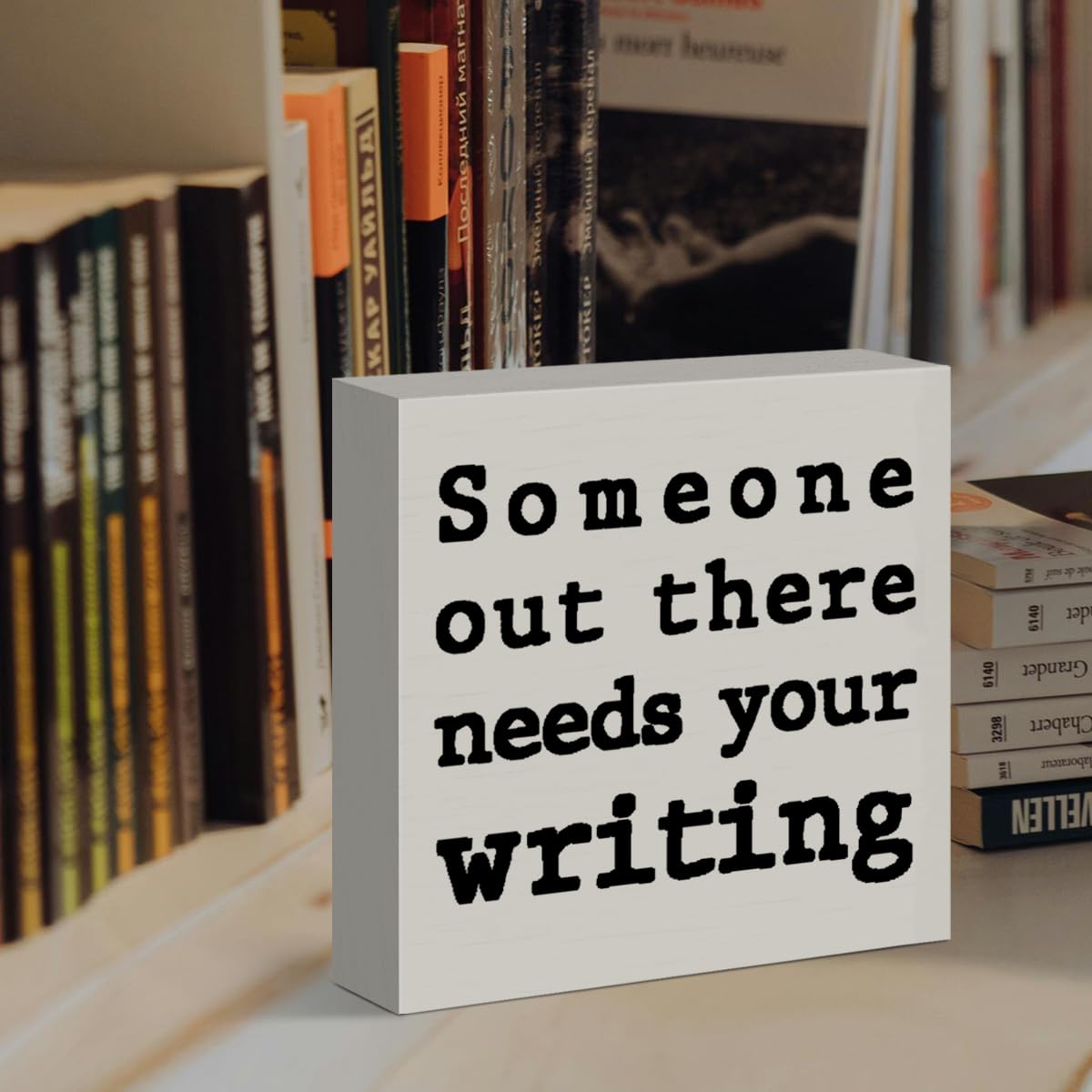 Writer Gifts for Women Men, Author Novelist Writing Lover Journalist Christmas Birthday Gifts Writer Home Office Desk Decor Wood